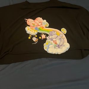 cropped care bears black tee